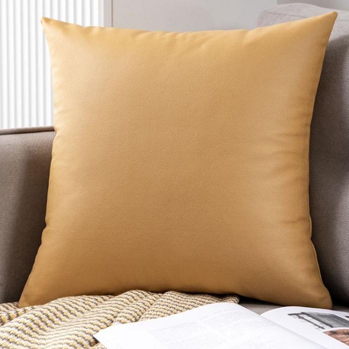 91家纺网 家纺一手货源 找家纺 爆款出口外贸跨境仿皮科技布纯色沙发抱枕套家具店靠垫