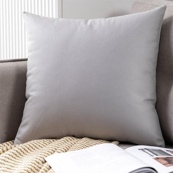 91家纺网 家纺一手货源 找家纺 爆款出口外贸跨境仿皮科技布纯色沙发抱枕套家具店靠垫