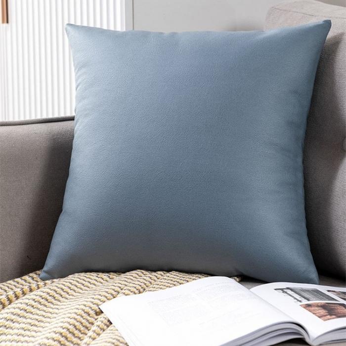 91家纺网 家纺一手货源 找家纺 爆款出口外贸跨境仿皮科技布纯色沙发抱枕套家具店靠垫