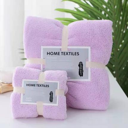 91家纺网 家纺一手货源 找家纺 双梦毛巾 珊瑚绒套巾（含网纱袋子 一个毛巾一个浴巾）