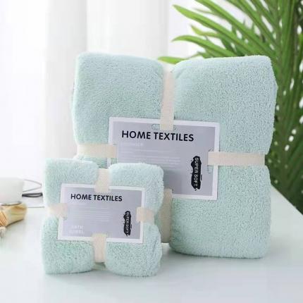 91家纺网 家纺一手货源 找家纺 双梦毛巾 珊瑚绒套巾（含网纱袋子 一个毛巾一个浴巾）