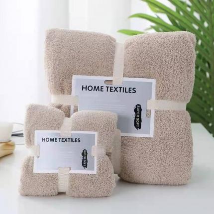 91家纺网 家纺一手货源 找家纺 双梦毛巾 珊瑚绒套巾（含网纱袋子 一个毛巾一个浴巾）