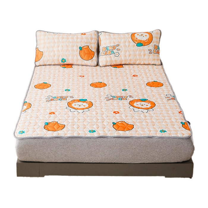 91家纺网 家纺一手货源 找家纺 (总)纽缦 2022新款凉感丝乳胶凉席卡通系列床单款