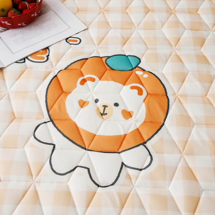 91家纺网 家纺一手货源 找家纺 (总)纽缦 2022新款凉感丝乳胶凉席卡通系列床单款