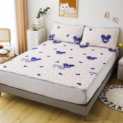 91家纺网 家纺一手货源 找家纺 (总)纽缦 2022新款凉感丝乳胶凉席卡通系列床单款