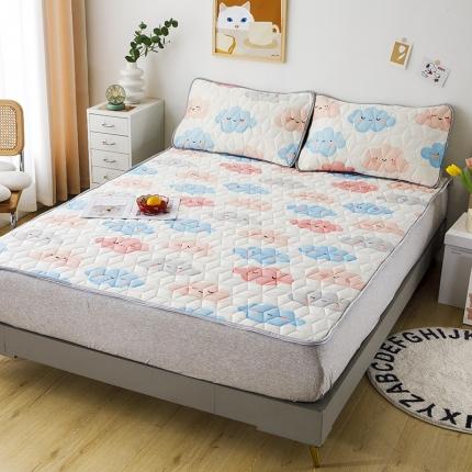 91家纺网 家纺一手货源 找家纺 (总)纽缦 2022新款凉感丝乳胶凉席卡通系列床单款