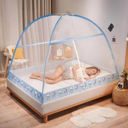 爱洛 2022新款卡通印花防蚊蚊帐系列 小猫咪-蓝