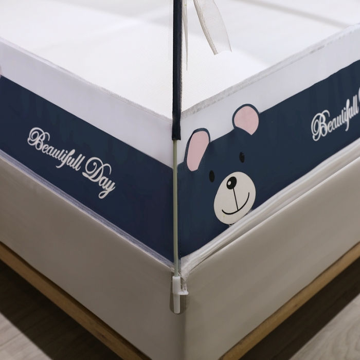 91家纺网 家纺一手货源 找家纺 爱洛 2022新款卡通印花防尘蚊帐系列 大狗熊