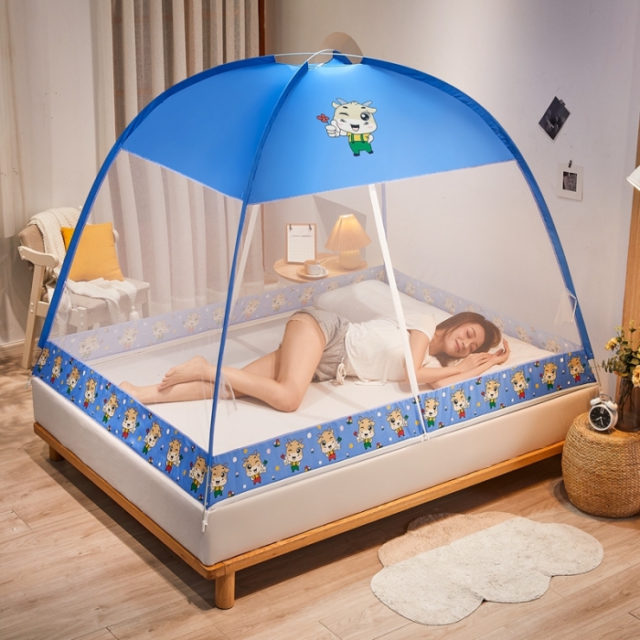 91家纺网 家纺一手货源 找家纺 爱洛 2022新款卡通印花防尘蚊帐系列 牛牛