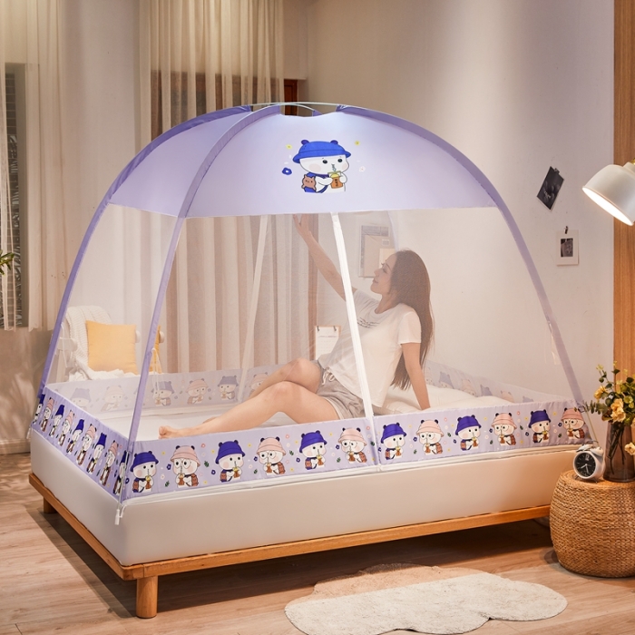 91家纺网 家纺一手货源 找家纺 爱洛 2022新款卡通印花防尘蚊帐系列 小男孩