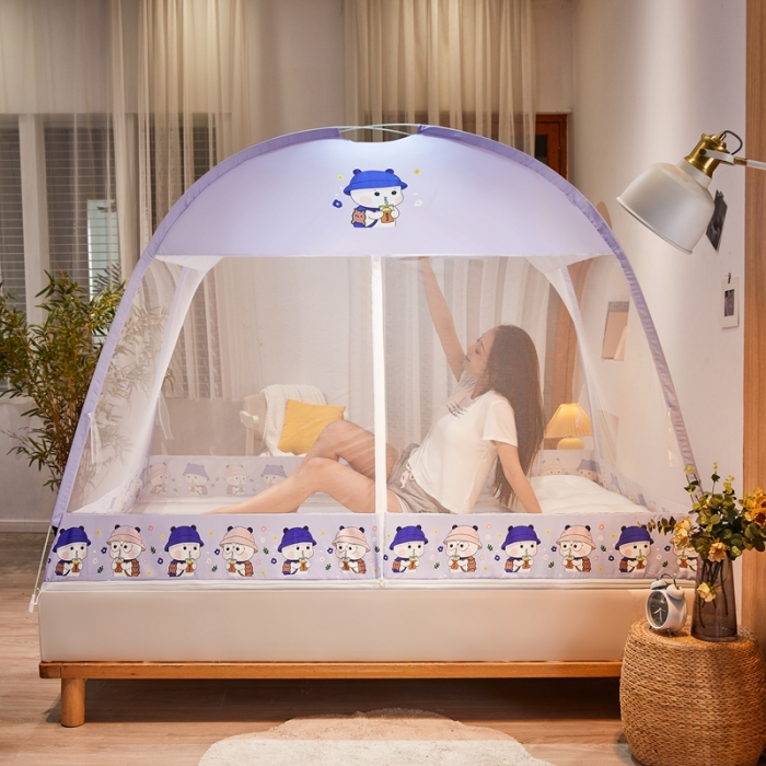 91家纺网 家纺一手货源 找家纺 爱洛 2022新款卡通印花防尘蚊帐系列 小男孩