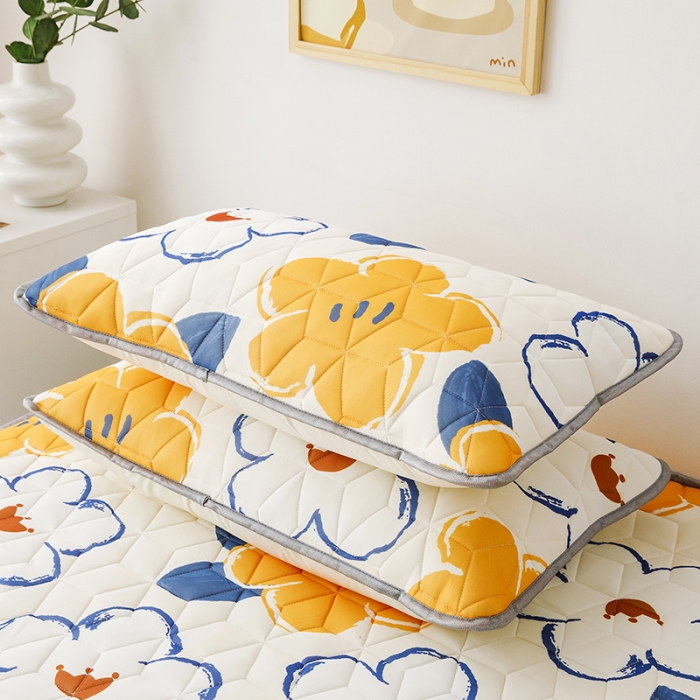 91家纺网 家纺一手货源 找家纺 纽缦 2022新款凉感丝乳胶凉席卡通系列床单款 初夏