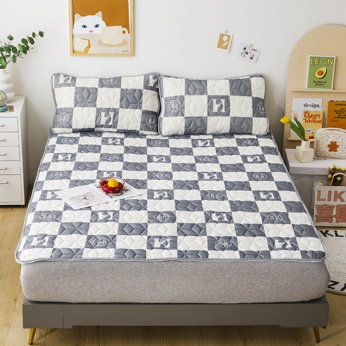 91家纺网 家纺一手货源 找家纺 纽缦 2022新款凉感丝乳胶凉席卡通系列床单款 新月