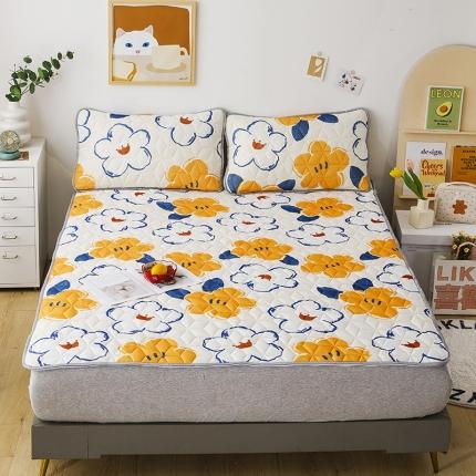 91家纺网 家纺一手货源 找家纺 纽缦 2022新款凉感丝乳胶凉席卡通系列床单款 初夏