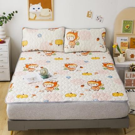 纽缦 2022新款凉感丝乳胶凉席卡通系列床单款 小女孩