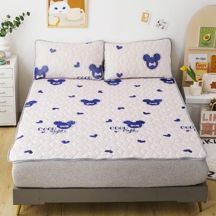 91家纺网 家纺一手货源 找家纺 纽缦 2022新款凉感丝乳胶凉席卡通系列床单款 晚安米奇