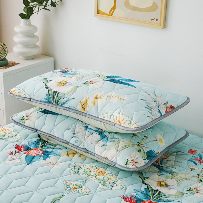 91家纺网 家纺一手货源 找家纺 纽缦 2022新款凉感丝乳胶凉席卡通系列床单款 如梦