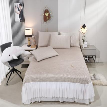 91家纺网 家纺一手货源 找家纺 （总）航途 2025新款凉感豆豆系列-凉感豆豆床裙