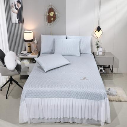 91家纺网 家纺一手货源 找家纺 （总）航途 2025新款凉感豆豆系列-凉感豆豆床裙