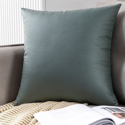 91家纺网 家纺一手货源 找家纺 爆款出口外贸跨境仿皮科技布纯色沙发抱枕套家具店靠垫