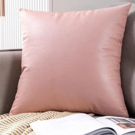 91家纺网 家纺一手货源 找家纺 爆款出口外贸跨境仿皮科技布纯色沙发抱枕套家具店靠垫