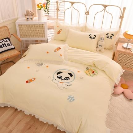 91家纺网 家纺一手货源 找家纺 （总）绒世界 2022新款全棉纯棉绣花四件套