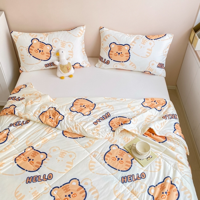 91家纺网 家纺一手货源 找家纺 星期八 2022新款针织棉小老虎夏被 开心虎