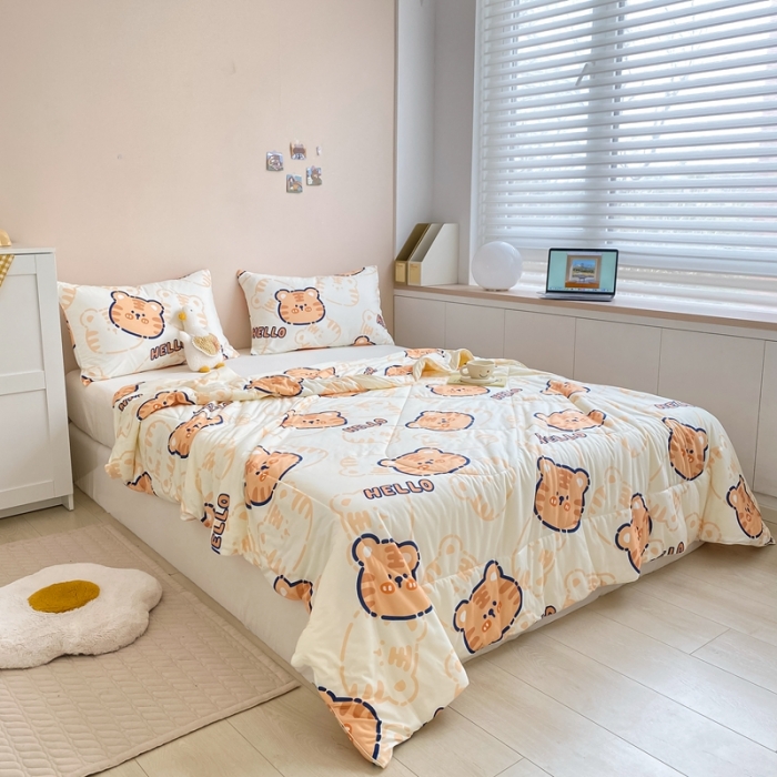 91家纺网 家纺一手货源 找家纺 星期八 2022新款针织棉小老虎夏被 开心虎