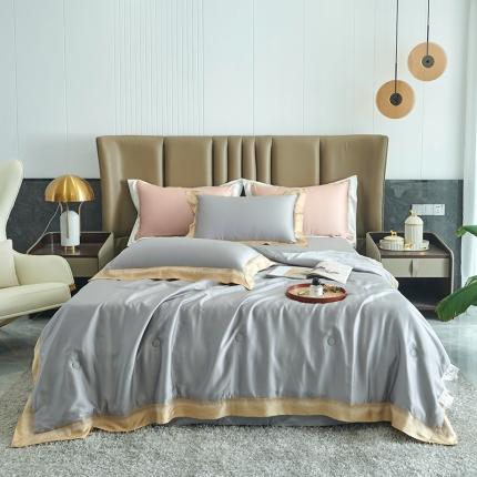 91家纺网 家纺一手货源 找家纺 （总）时亿 2022新款80支天丝刺绣夏被夏凉被直播款-暮