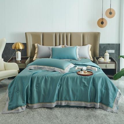 91家纺网 家纺一手货源 找家纺 （总）时亿 2022新款80支天丝刺绣夏被夏凉被直播款-暮