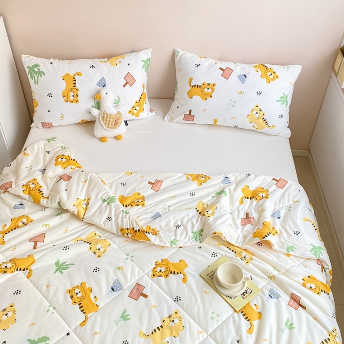 91家纺网 家纺一手货源 找家纺 星期八 2022新款针织棉小老虎夏被 调皮虎