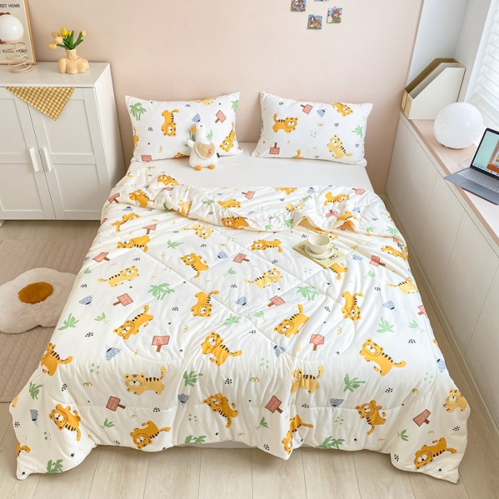 91家纺网 家纺一手货源 找家纺 星期八 2022新款针织棉小老虎夏被 调皮虎