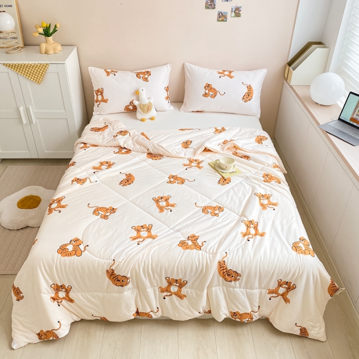 91家纺网 家纺一手货源 找家纺 星期八 2022新款针织棉小老虎夏被 跳跳虎