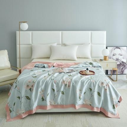 91家纺网 家纺一手货源 找家纺 时亿 2022新款80支天丝印花单夏被夏凉被空调被直播款 红妆-蓝