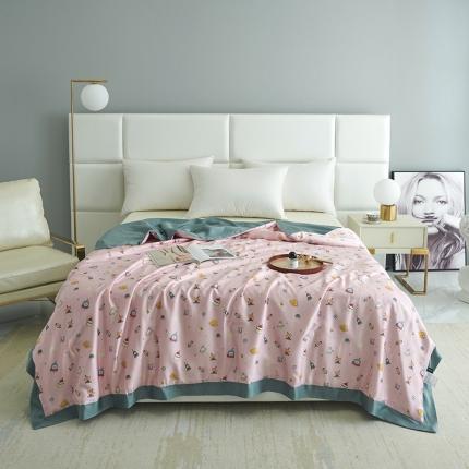 时亿 2022新款80支天丝印花单夏被夏凉被空调被直播款 太空人-粉