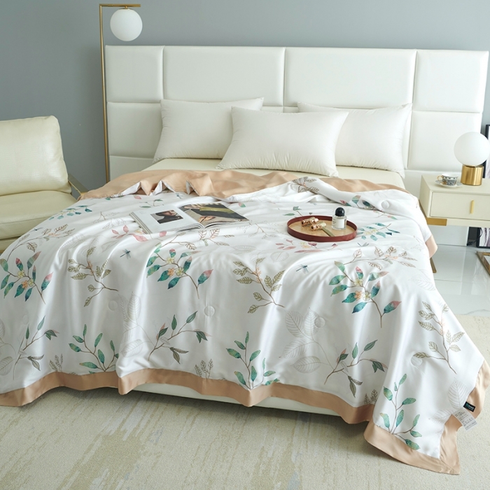 91家纺网 家纺一手货源 找家纺 时亿 2022新款80支天丝印花单夏被夏凉被空调被直播款 瑶妹