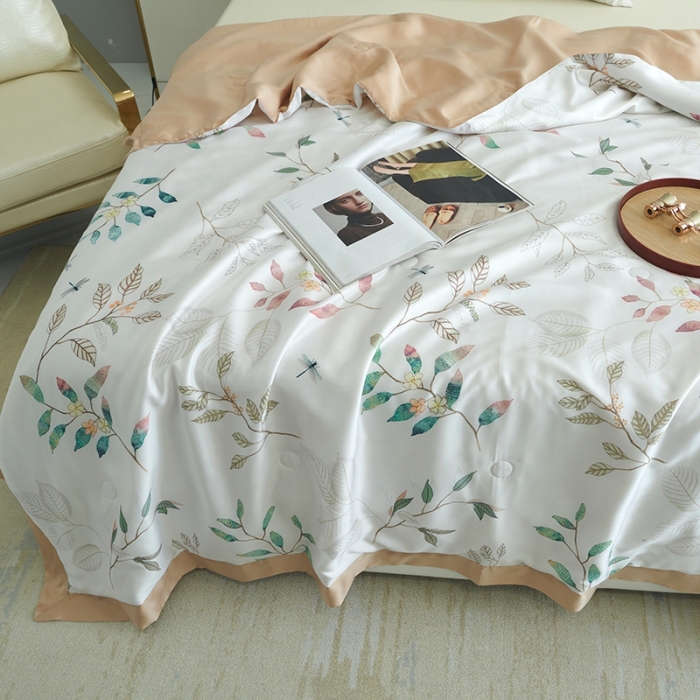 91家纺网 家纺一手货源 找家纺 时亿 2022新款80支天丝印花单夏被夏凉被空调被直播款 瑶妹