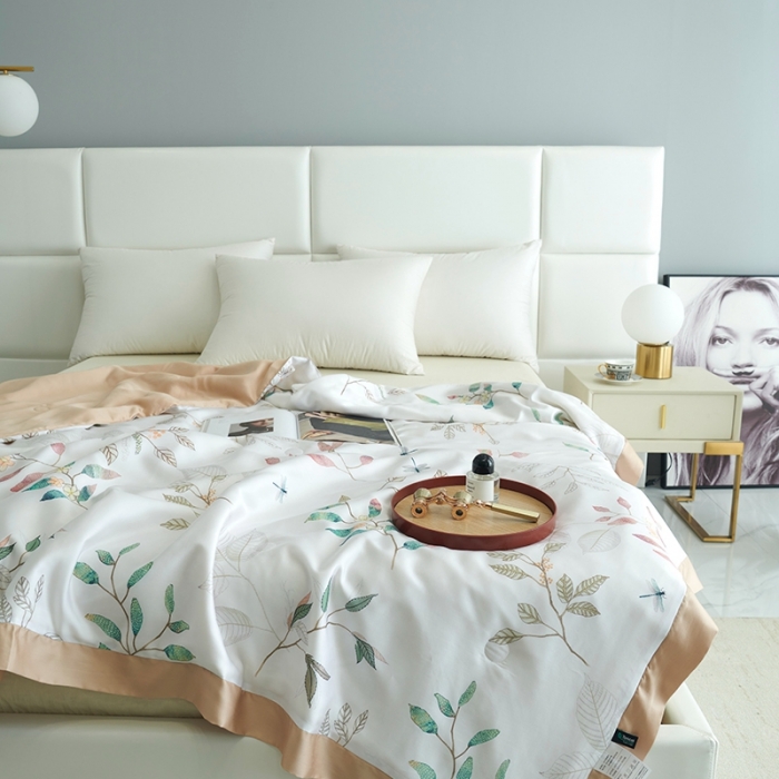 91家纺网 家纺一手货源 找家纺 时亿 2022新款80支天丝印花单夏被夏凉被空调被直播款 瑶妹