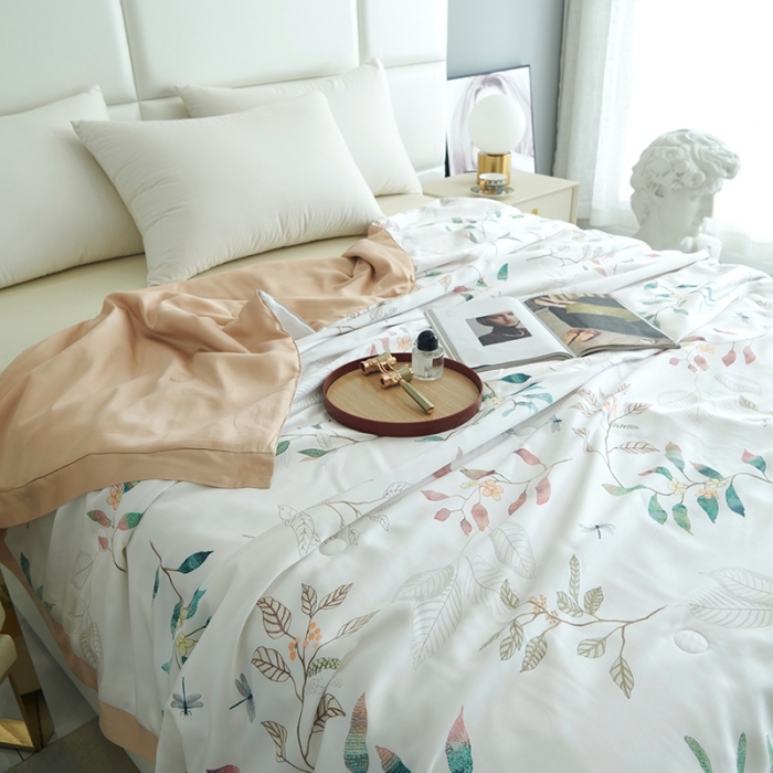 91家纺网 家纺一手货源 找家纺 时亿 2022新款80支天丝印花单夏被夏凉被空调被直播款 瑶妹