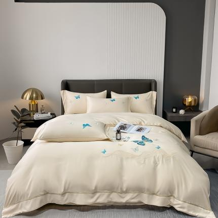 91家纺网 家纺一手货源 找家纺 (总) 眠帛家居 2022新款水洗天丝四件套蝶梦系列