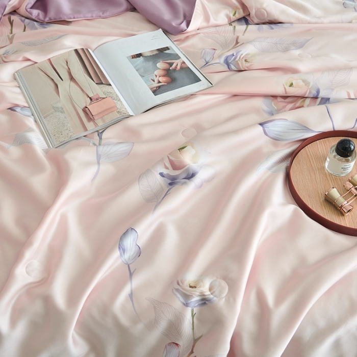 91家纺网 家纺一手货源 找家纺 时亿 2022新款80支天丝印花单夏被夏凉被空调被直播款 一枝独秀