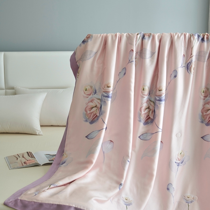 91家纺网 家纺一手货源 找家纺 时亿 2022新款80支天丝印花单夏被夏凉被空调被直播款 一枝独秀