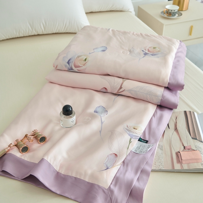 91家纺网 家纺一手货源 找家纺 时亿 2022新款80支天丝印花单夏被夏凉被空调被直播款 一枝独秀