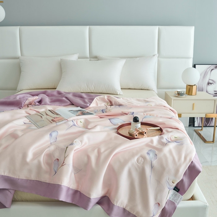 91家纺网 家纺一手货源 找家纺 时亿 2022新款80支天丝印花单夏被夏凉被空调被直播款 一枝独秀