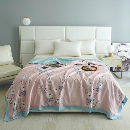 时亿 2022新款80支天丝印花单夏被夏凉被空调被直播款 悦琦-粉