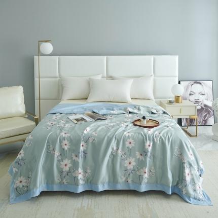 时亿 2022新款80支天丝印花单夏被夏凉被空调被直播款 悦琦-蓝