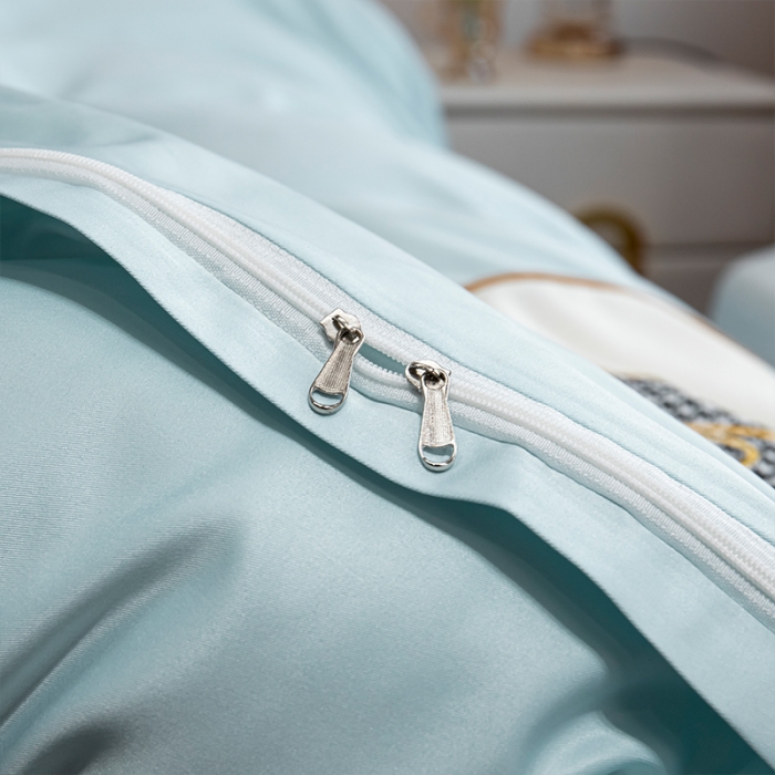 91家纺网 家纺一手货源 找家纺 眠帛家居  2022新款水洗天丝四件套元气熊系列元气熊-浅蓝