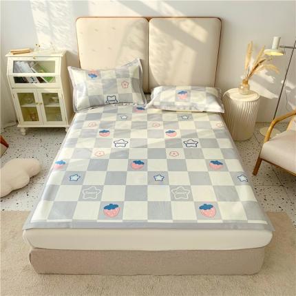 91家纺网 家纺一手货源 找家纺 （总）懒猫 2022新款大版印花600D加厚冰丝席