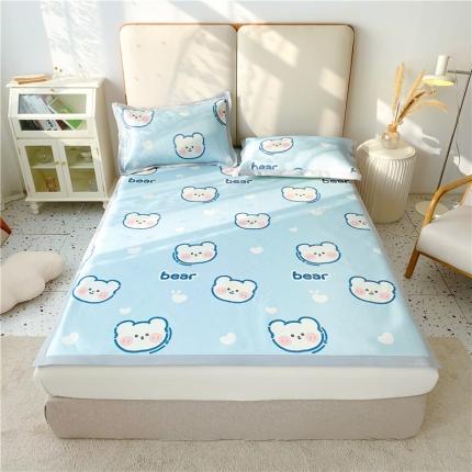 91家纺网 家纺一手货源 找家纺 （总）懒猫 2022新款大版印花600D加厚冰丝席