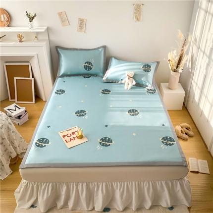 91家纺网 家纺一手货源 找家纺 （总）懒猫 2022新款大版印花600D加厚冰丝席